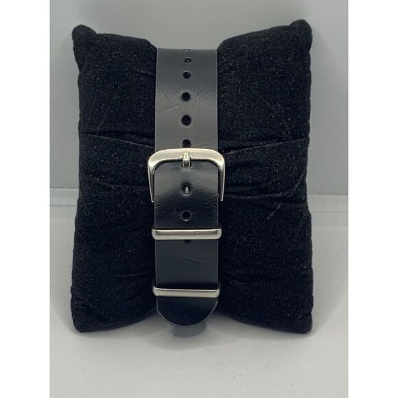 Fossil ES2683 Women Black Leather Analog Champagne Dial Quartz Wrist Watch JD358 - Picture 5 of 11